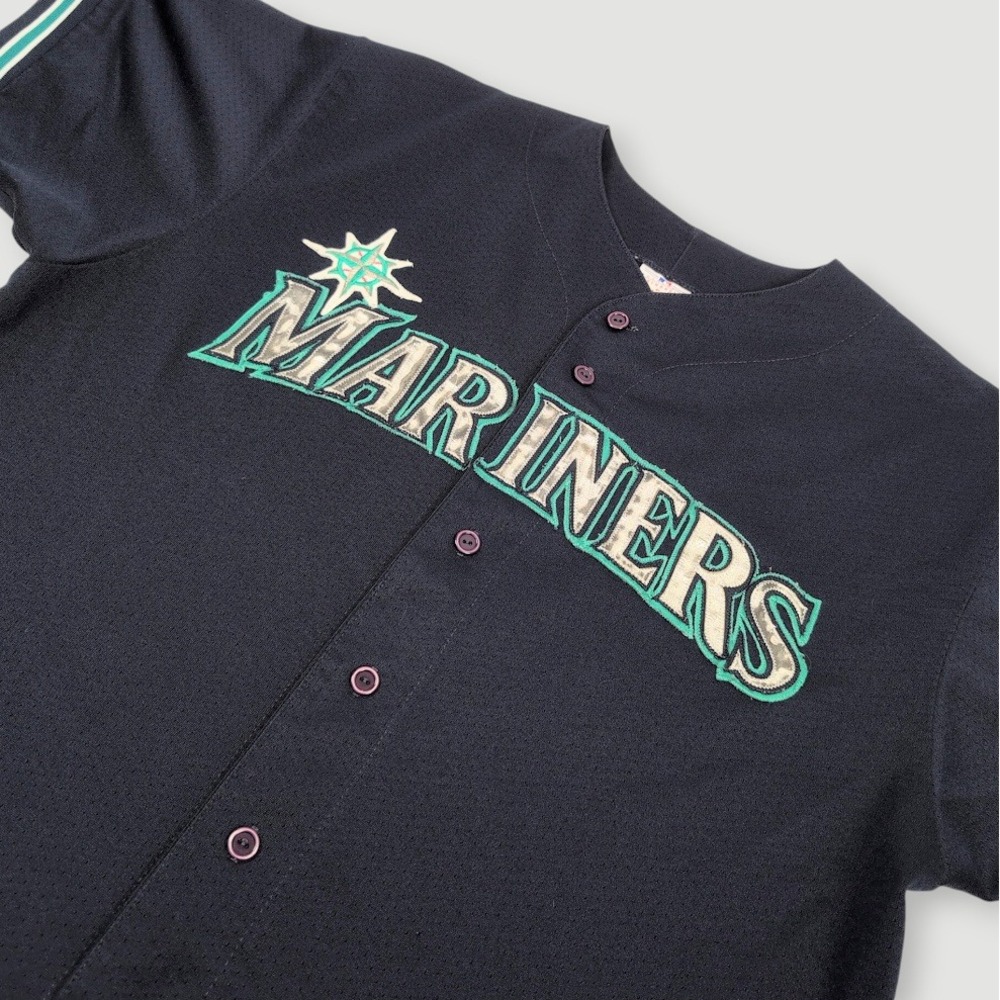 Vintage Majestic Seattle Mariners Ken Griffey Jr Jersey Mens XL Navy USA Made